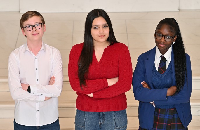 Harvey O'Brien: Camden Deputy Youth MP, Zarin Bakhshzaad: Camden Youth MP and Niesha Akyeampong: Camden Deputy Youth MP