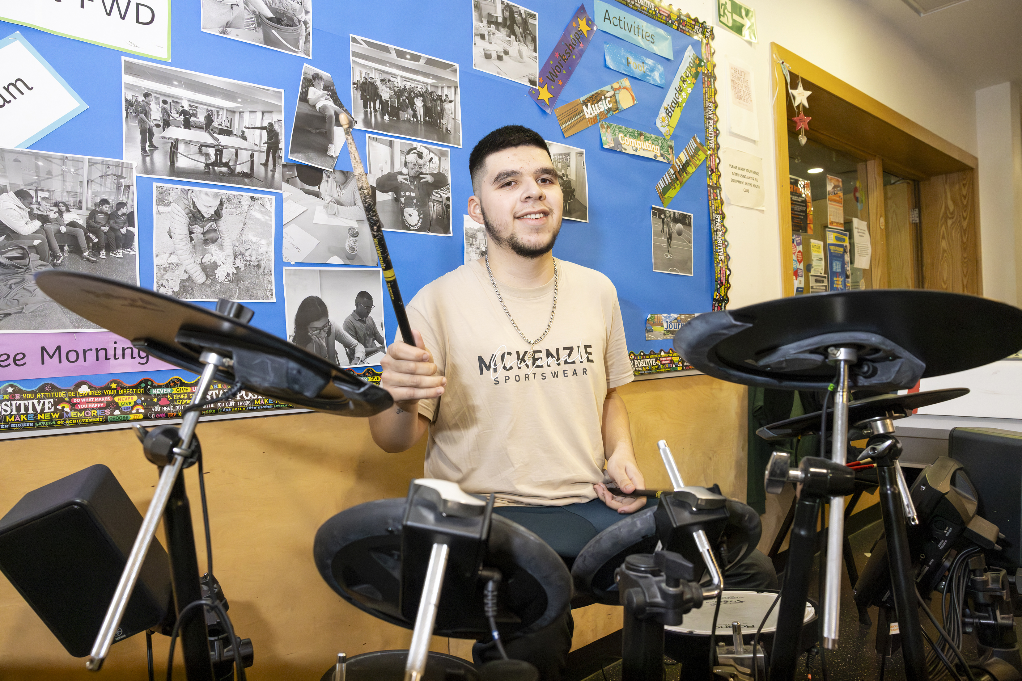 Drummer at Somers Town Youth Centre 