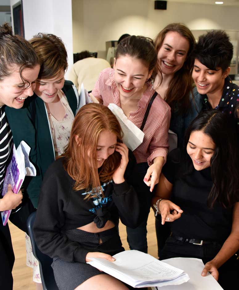 Parliament Hill students celebrate their results in the new LaSWAP building