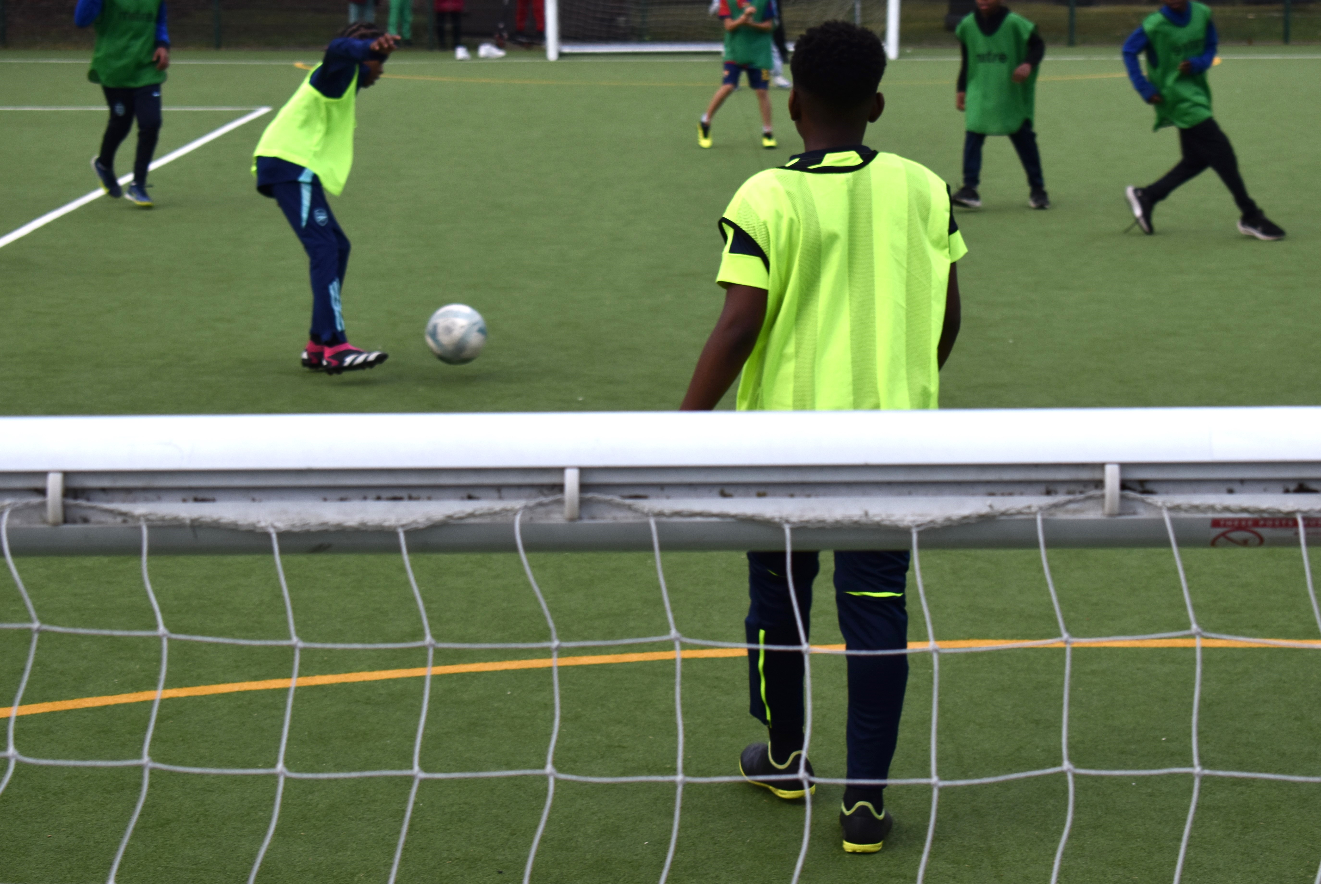 Children playing football